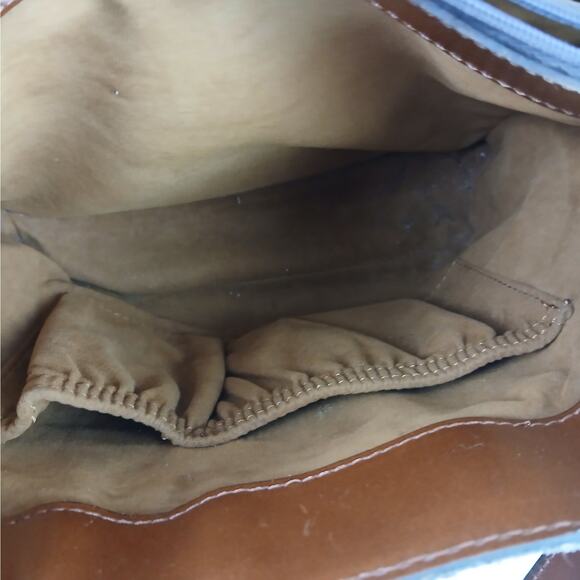 Patricia Nash Leather Irving Flap-Over Handbag Distressed English Garden Brown - Picture 9 of 10